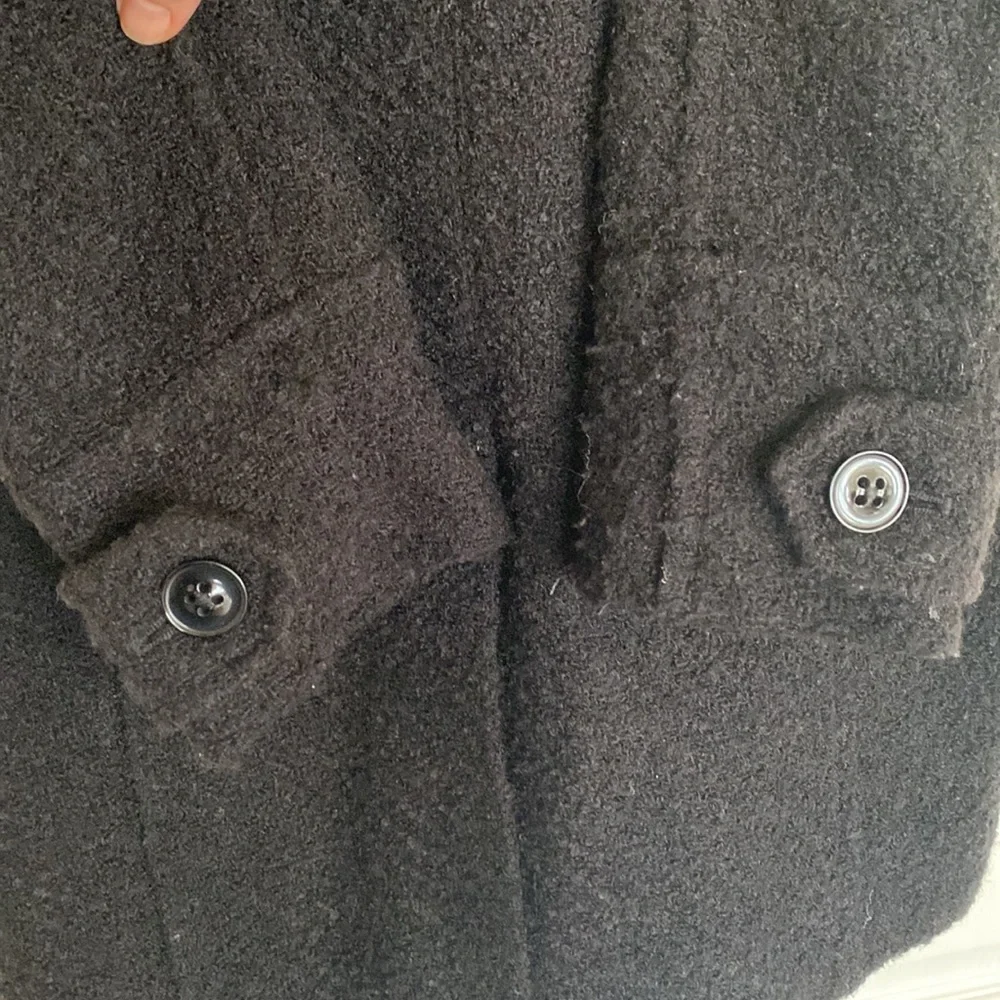 GAP Kids Black Bouclé Belted Pea Coat